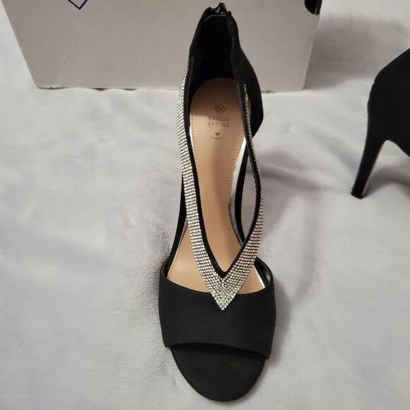 Viaria Sandal Stilletto Heels Black Rhinestones CALL IT SPRING - Picture 7 of 12